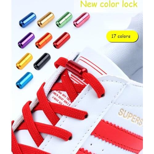 2021 New No Tie Shoelaces Elastic Flat Shoe Laces For Kids and Adult Sneakers Shoelace Quick Lazy Metal Lock Laces Shoe Strings