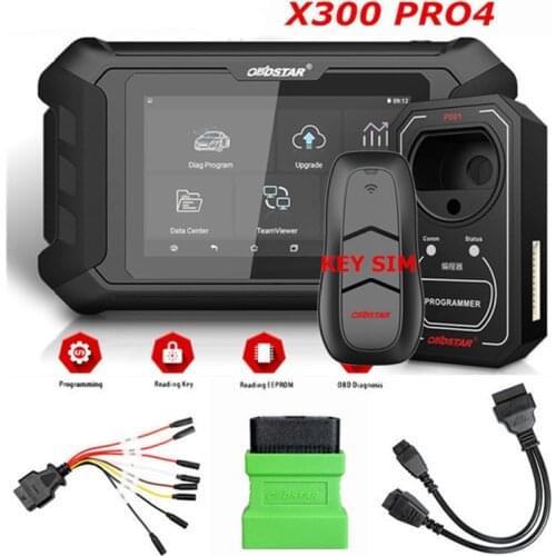 OBDSTAR X300 PRO4 Key Master with FCA 12+8 Universal Adapter/Multi-functional Jumper Cable/for-Renault and SIm Key