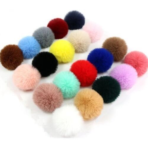 DIY Wholesale 10pcs/lot Winter Soft Fluffy Faux Fox Fur Pom pom 7cm Artificial Hairy ball For Bags Beanies Cap Accessories