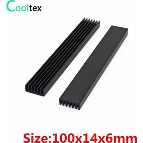10pcs Extruded Aluminum heatsink 100x14x6mm for Chip VGA RAM LED IC radiator COOLER cooling