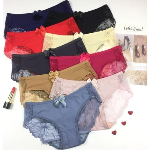 Jian Peng 8colors Sexy Lace Panties Soft Breathable Briefs Women Underwear Ladies Panty Transparent Tempting Low-Rise Lingerie