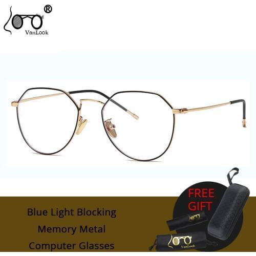 Blue Light Blocking Memory Metal Computer Glasses Men Women Clear Anti Blue Ray Eyeglasses Frame