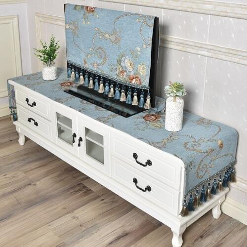 TV Cabinet Cover Cloth TV Coffee Table for home dressing Tablecloth side Table Cloth TV Dust Cloth Simple European Style