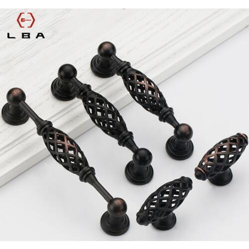 Vintage Antique Bronze Cabinet Handles Hollow Out Birdcage Handles Drawer Knobs Wardrobe Door Handles Furniture Handle