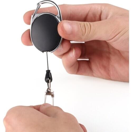 Retractable Badge Reel Clip Anti-theft Anti-lost Keychain Elastic Buckle Key Hanging Key Ring Hanging Telescopic Keychain