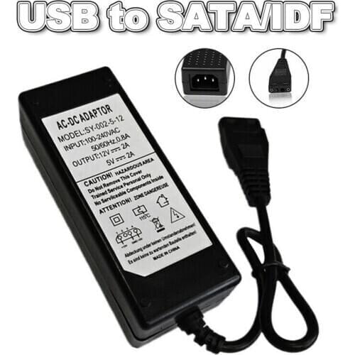 High Quality 12V/5V 2.5A USB to IDE/SATA Power Supply Adapter Hard Drive/HDD/CD-ROM AC DC