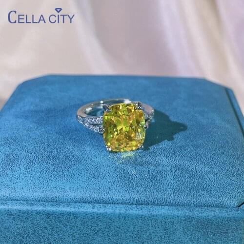 Cellacity Classic 925 sterling silver women ring with oval shape 12mm topaz fine jewelry gemstones wedding party wholesale gift