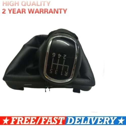 FAT Gear Shift Knob II 09-12 SUPERB II 08-12 09-12 MK2 II 2 Leather Boot 6 Gear for Skoda Superb 3 T MKII (08-13)