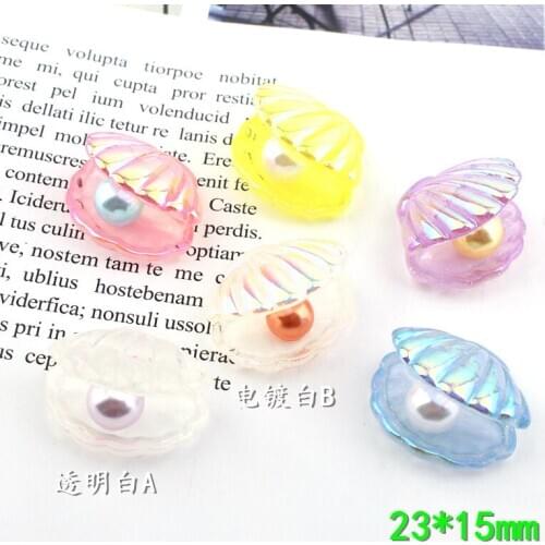 10pcs 23*15mm Colorful 3D Sea Shell Pearl Resin Cabochon Cameo DIY Ornament Accessories Embellishments Scrapbooking Beading Bead