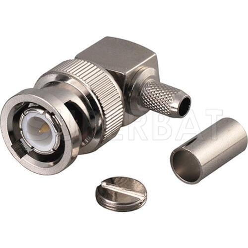 Superbat 10pcs BNC Right Angle Connector Plug for RG58 RG142 LMR195 Cable