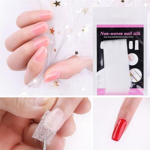 10pcs/Set Nail Extensions Non-woven Silks Nail Art From Building Tips Fiberglass UV Gel Acrylic Manicure Tool Accessories