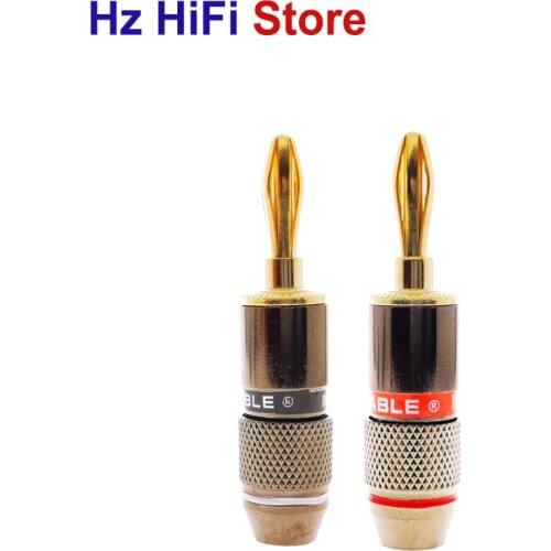 2PCS High quality Banana Plug 24K Gold Plated Pure Copper Speaker Adapter Screw Speaker Plugs Audio Connectors