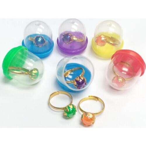 36 pcs 1" capsule filled with golden color big gem rings Brain Teaser Pinata Bag Filler Loot Toy vending Favors Birthday Party