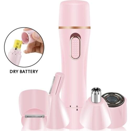 4 In 1 Hair Removal Multifunctional Electric Epilator Painless Facial Body Shaver Eyebrow Nose Hair Trimmer Depilatory Device