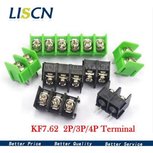 5PCS/lot 7.62 mm KF7.62 - 2P 3P 4P MG 762 - 2 3 4 Pin Can be spliced Screw Terminal Block Connector Black Green 7.62mm Pitch