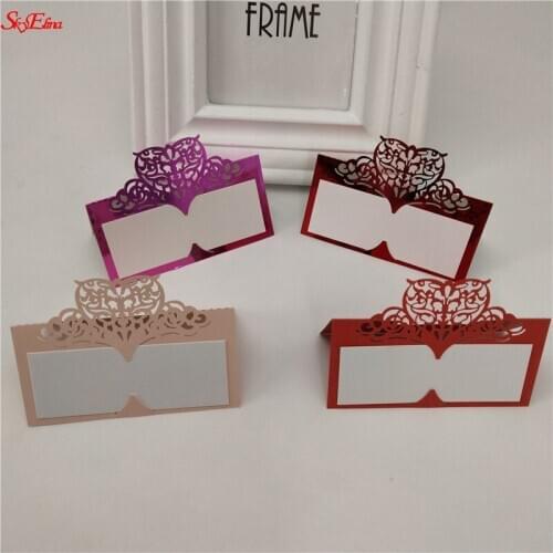 50pcs Hollow Out Table Name Place Cards Wedding Christmas Birthday Party Seat Card Invite Table Card Wedding Decoration Favor 5z