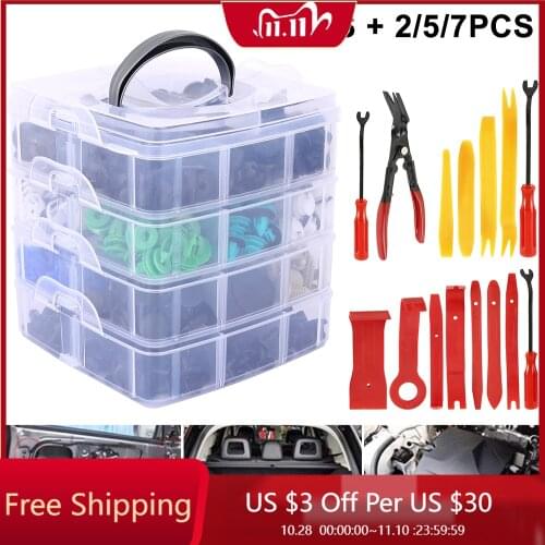 620 Pcs Mixed Auto Fastener Clip Car Body Push Retainer Pin Rivet Bumper Door Trim Panel Retainer Fastener Kit Car Accessories