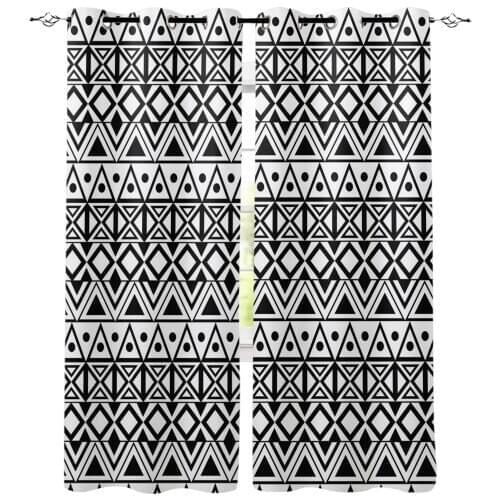 African Tribal Pattern Window Curtains Living Room Fabric Drapes Curtain Home Draperies Curtains for Kitchen