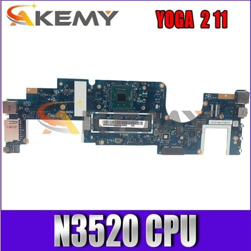 Akemy For Lenovo YOGA 2 11 Laptop PC Motherboard NM-A211 Motherboard CPU. N3520 four-core Processor 4G Memory 100% Test OK