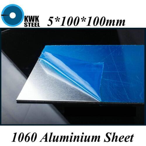 5*100*100mm Aluminum 1060 Sheet Pure Aluminium Plate DIY Material Free Shipping