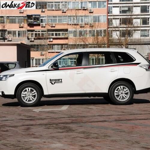1Set Car Sport Stripes Sticker Auto Door Waist Line Decor Deccals For Mitsubishi Outlander PHEV Vinyl Body Decal Sticker