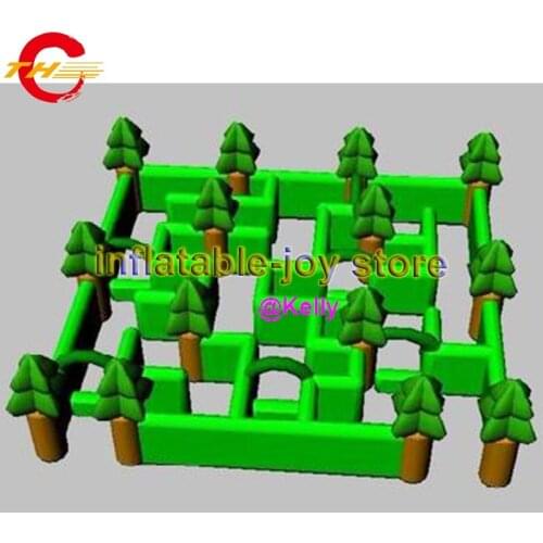 Free air shipping 12*6*1.5m high tree inflatable maze, custom make inflatable maze tag for sale. commercial inflatable maze game