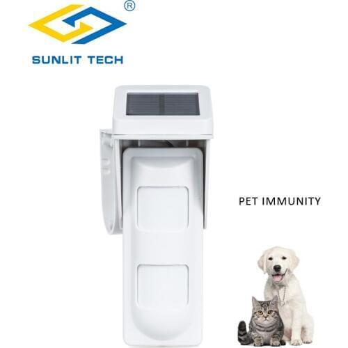 Wireless Solar PIR Motion Sensor Pet immunity Dual pir Sensor 433MHz Outdoor Infrared Detector for Home Security Alarm System