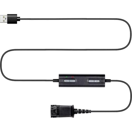 QD to USB Adapter Heaset Quick Disconnect to USB Cord with Volume and Mute Switch for P lantronics headsets
