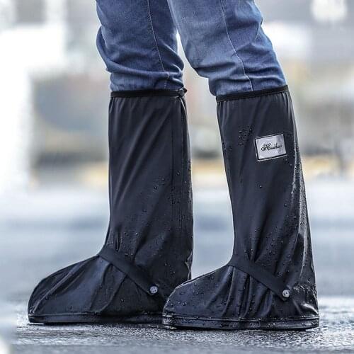 Motorcycle Shoes Cover Waterproof Rain Boots Cover Thick Wear-Resistant Non-Slip Outdoor Rainproof Travel Shoes Case Reusable