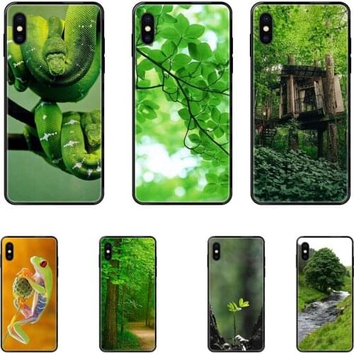 For Juniors Black Soft TPU Case Protective Life Green Tree For Galaxy A10S A20 A20S A20E A21S A30S A40 A50 A70 A71 A70E A5 A6