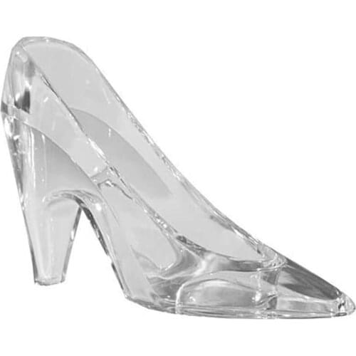 D08D Princess Clear Acrylic Slipper Crystal High Heels Figurine Candy Holder Decor