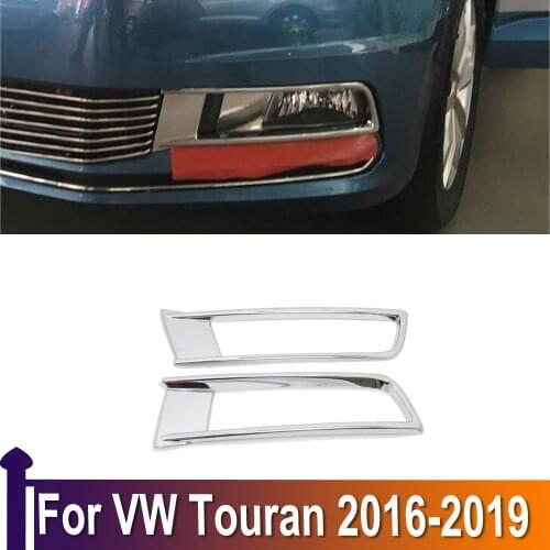 For Volkswagen Touran 2016 2017 2018 2019 Chrome Front Foglight Fog Light Cover Trim Car Protect Auto Exterior Accessories
