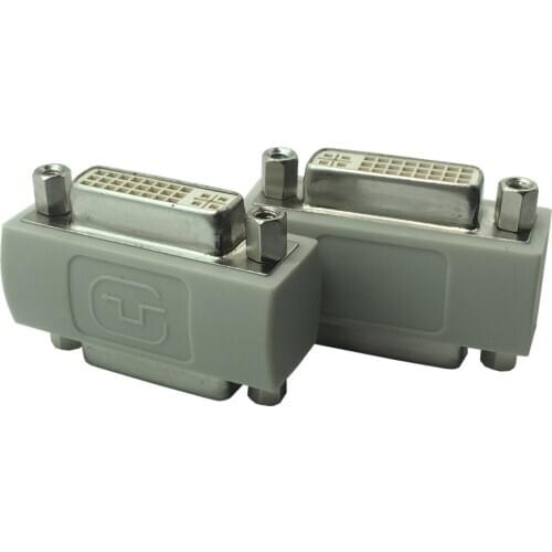 DVI 24+5 Coupler Female to Female Gender Changer Bulkhead Mount Adapter(Beige Nickel Plated)