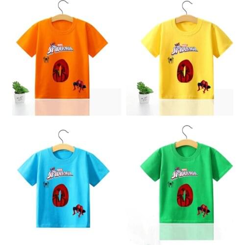 Marvel Spider-Man Disney Cartoon Tshirt Tops Summer Casual Boy Girl T-shirts Hip Hop Streetwear Harajuku Short Sleeve Tshirt