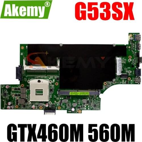 G53SX With 4 RAM Slots DDR3 Mainboard For ASUS G53SX G53SW VX7 Fit For NVIDIA GTX460M 560M Laptop Motherboard Test free shipping