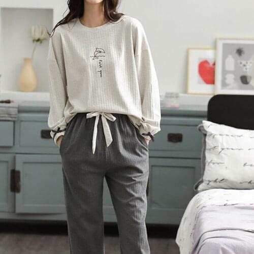 Cotton Nightdress Full Sleeve pajamas for women Warm Homewear Leisure Suit Soft comfortable Sleepwear Night Clothes at home