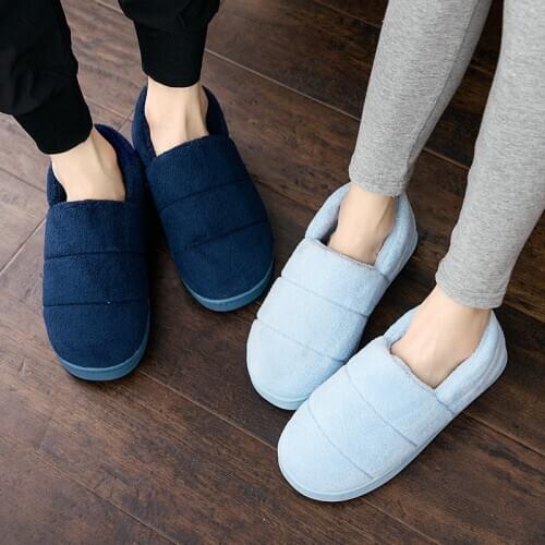 Cotton Slippers Womens Winter Indoor Thick Bottom Couples Cover Heel Warm Non-Slip Thick Bottom Woolen Slipper Mens Winter