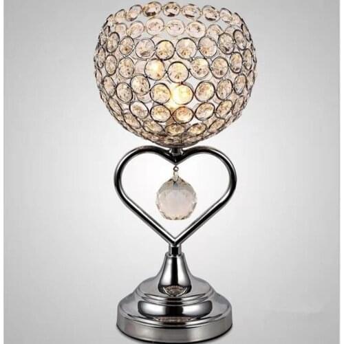 Crystal Table Lamp Metal Crystal Material E27 Desk Lamp Living Room Bedroom Home Decoration Indoor