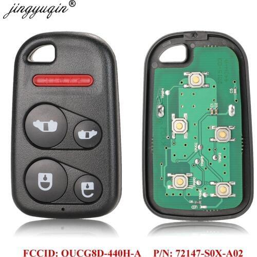 Jingyuqin 307MHz 5 Buttons Keyless Remote Car Key Fob ID46 Chip OUCG8D-440H-A G8D-440H-A 72147-S0X-A02 Fit for Honda Odyssey
