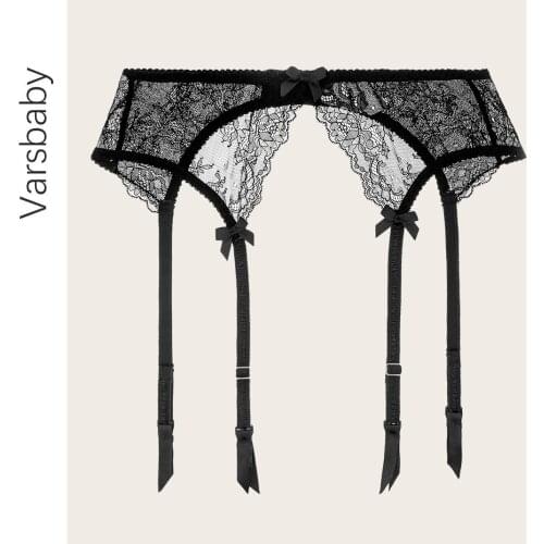Varsbaby ladies sexy floral lace underwear transparent perspective breathable garters S-XL three colors for women