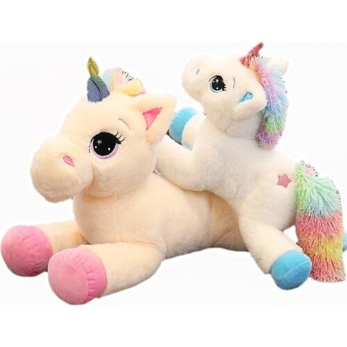 Cute Rainbow Unicorn Stuffed Animals Soft Plush Toy Doll Unicorns Plush Pillow Huggable Holiday Birthday Gift for Toddlers Girls