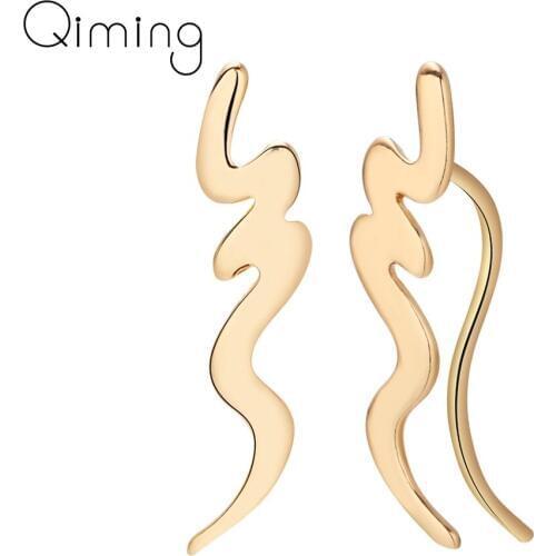 Fashion Wave Drop Earrings Ocean Wave Earring For Women Shape Dangle Earrings Geometrical Gold Simple Ear Vintage Jewelry