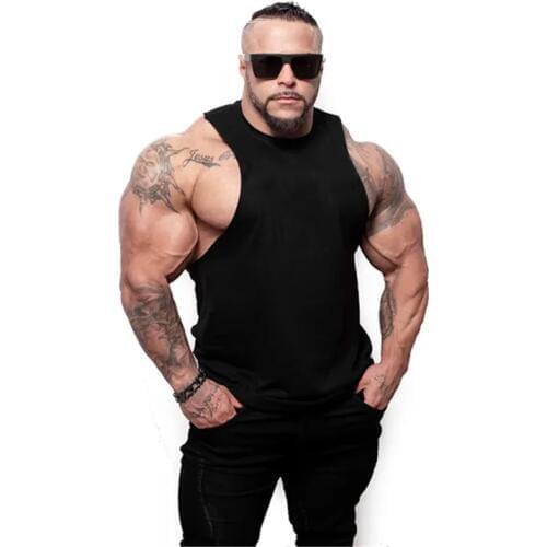 Mens Bodybuilding Tank top Gyms Fitness Clothing Cotton Sleeveless Shirt Slim fit Vest Male Plain Stringer Singlet Undershirt
