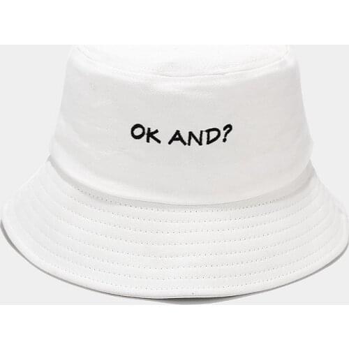 New Embroidery Bucket Hat OK AND Letter Hip-Hop Womens Summer Beach Cap Cotton Sun Protection Hat Panama Boys/Girls Bob Gorro
