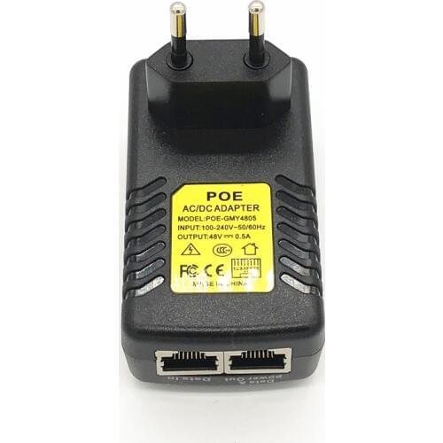 48V 0.5A CCTV Security Surveillance PoE Power Supply 24W POE Wall Plug POE Injector Ethernet Adapter IP Camera Phone US EU Plug