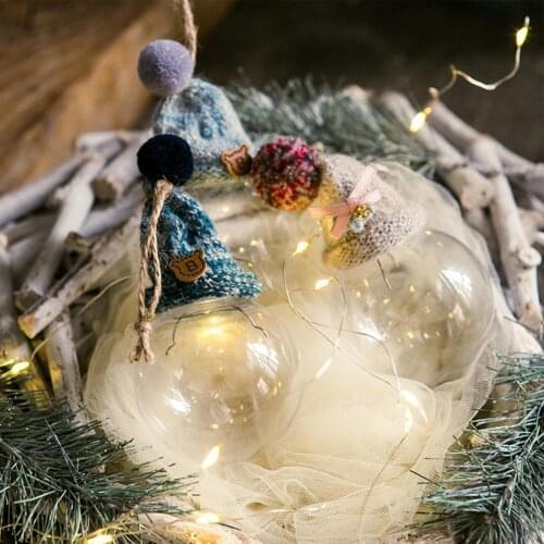 Transparent DIY Christmas Pendant Plastic Winter Festival Ornaments Creative Hollow Christmas Ball Xmas Toy for Home