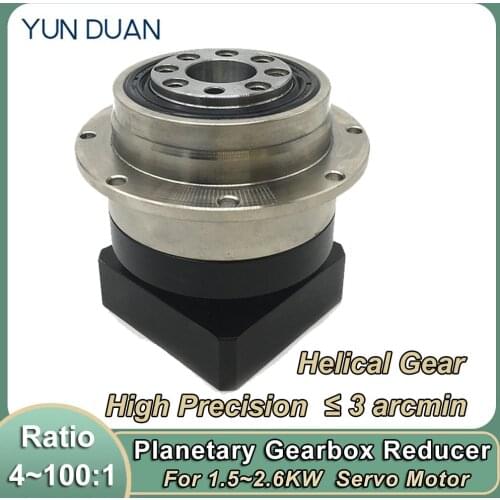 120mm Flange Disc Output Reducer Ratio 4~100:1 Helical Gear 19 22 24mm Input Planetary Gearbox 3Arcmin 5:1 10:1 High precision