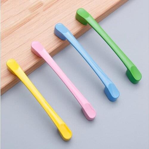LCH Candy Color 96 128mm Rainbow Color Cabinet Knobs Aluminium Alloy Plastic Surface Treatment Cabinet Knobs for Kids/ Children