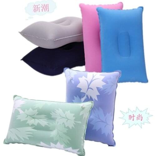 Foldable outdoor sports camping travel travel pillow square PVC flocking pillow inflatable pillow
