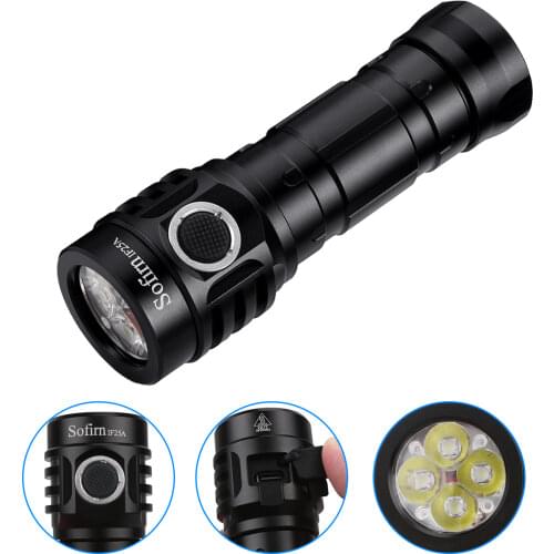 Sofirn IF25A BLF Anduril 4000lm Torch Powerful 21700 USB Rechargeable LED Flashlights Lantern 4*SST20 LED Lamp Flashlight